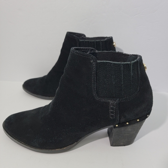STEVE MADDEN TINKER Black Suede Studded Ankle Boots Women Size 9 Leather Upper - Picture 1 of 12